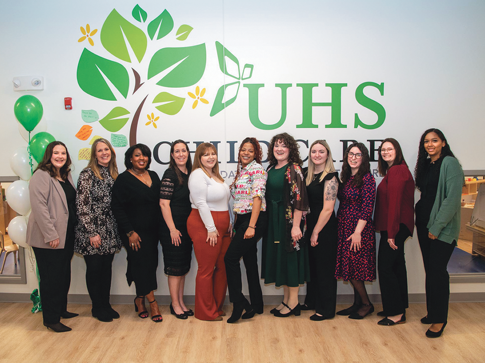 Group standing inside child care center